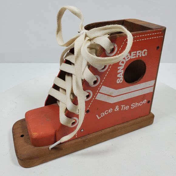 Vintage Sandberg Lace & Tie Shoe Wood - Picture 1 of 7